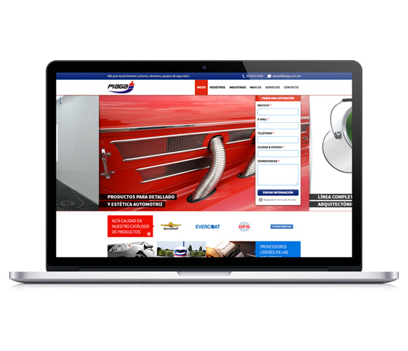Catalogue design and web site for Piaga Editorial design in Monterrey